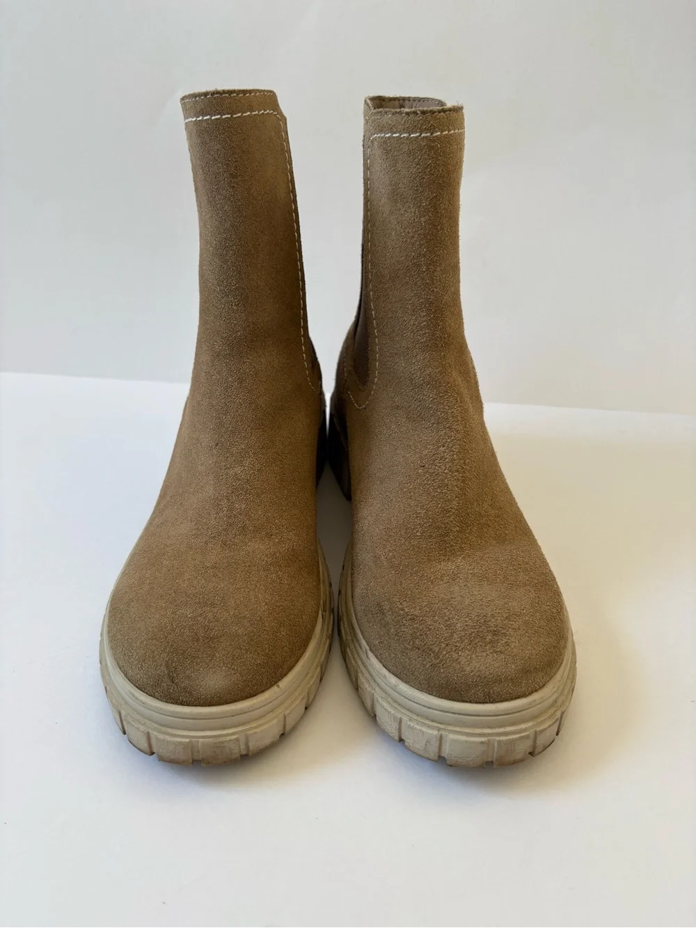 Vintage Havana Slash 3 Chelsea Boot Taupe Beige Academia Career Grunge 9 Suede